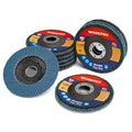 WORKPRO 10-Pack Flap Discs, 4-1/2-inch, Arbor Size 7/8-inch, T29 Zirconia Abrasive Grinding Wheel and Flap Sanding Disc, Includes 60 Grits