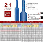Chanzon 2:1 Ratio - 80Ft Roll - 5/64" (2mm) Heat Shrink Tubing 2:1(25M Total Length) Blue Polyolefin Sleeving Wrap Shrinking 2 to 1 1pcs