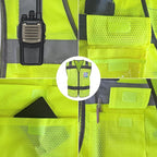 TCCFCCT Mesh Construction Vest 5 Pockets Reflective Safety Vest for Men Women, High Visibility Work Vest with Tabs for Walkie-talkie, Durable to Use, Meets ANSI/ISEA, Yellow, S
