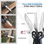 MOSSY OAK Multitool, 21-in-1 Stainless Steel Pocket Knife with G10 Handle, Screwdriver Sleeve, Self-locking Pliers with Sheath-Perfect for Outdoor, Survival, Camping, Hiking, Simple Repair