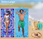 4 Pack Microfiber Thin Lightweight Beach Towel Oversized 71x32 Extra Large Sand Free Towels for Travel Swim Pool Yoga Gym Camping for Adults Women Men Beach Essentials Accessories Vacation Gift