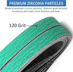1/2 x 18 Inch Sanding Belts, 120 Grit Sanding Belts for 1/2 Inch x 18 Inch Air File Sander, Woodworking, Metal Polishing, 20 Pack Zirconia Sanding Belts for Belt Sander
