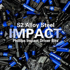 8 PCS #1 Impact Phillips Head Driver Bits, Magnetic 6" S2 Steel PH1 Bits, Phillips Screwdriver Bits Set, 1/4 Hex Shank Screws Bits Set, CNC Machined #1 Phillips Bits for Impact Drills