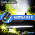 Flashlights High Lumens Rechargeable - Super Bright Tactical LED Flash Light, Dimmable&Memory Function Powerful Waterproof Flashlight for Camping,6 Modes,Zoomable,LCD Display (2, Black)