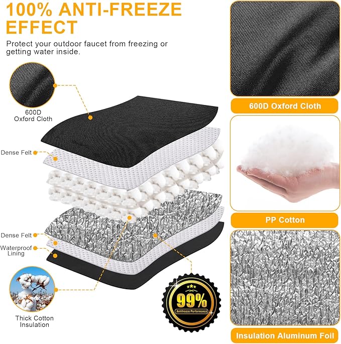 Backflow Preventer Cover Insulated with Thicker 7 Layers Fabric, 30" W x 24" H Backflow Cover with Aluminum Foil Layer for Winter Pipe Freeze Protection, Backflow Insulation Cover