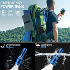 Flashlights High Lumens Rechargeable, Super Bright Long Range Small Powerful Flashlight, 6 Modes LED Tactical Pocket Waterproof Flash Light for Home Emergency (2, Blue)