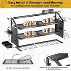 LBT Large Power Tool Organizer Wall Mount with Charging Station, 8 Drill Holder, 4 Layer Heavy Duty Metal Tool Storage Rack, 6 Power Strip, 8 Hooks, 2 Screw Boxes, Cool Gifts for Him Fathers Day