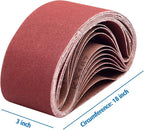 3 x 18 inch Sanding Belts, 120 Grit 3x18 Aluminum Oxide Belt Sander Sanding Belt, Belt Sander Belt for Woodworking, 24 Pack(3x18in, 120 Grit)