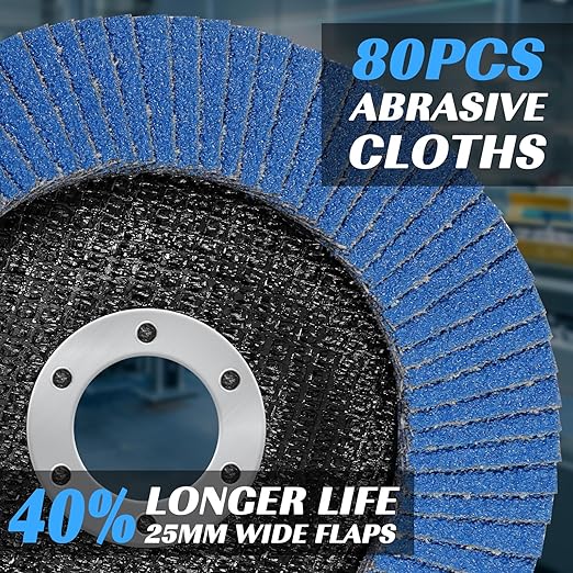 14 Pack of Flap Discs 4 1/2 for Angle Grinder Grit 40 Type 29 Zirconia Grinding Wheel for Wood Metal Sanding