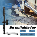 Barydat 2 Pack Under Vehicle Inspection Mirror with Telescoping Handle and Light 8 Inch Diameter Security Angle Adjustment Handheld Inspection Mirror for Under Car Truck Equipment Over Shelf