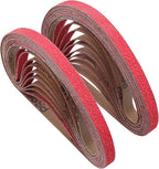 1/2 X 18 Inch Sanding Belts 80 Grit, 1/2x18 Inch Ceramic Sanding Belt for Belt Sander, Metal Finishing, Rust Removal, Woodworking, 20 Pcs