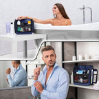 Travel Toiletry Bag for Men and Women - Large Hanging Toiletry Organizer - Waterproof Hygiene Bag with Metal XXL Swivel Hook, with Sturdy Zippers and 19 Compartments for Toiletries, Makeup, Cosmetics