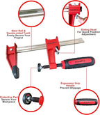 HimaPro 6 Inch Bar Clamp Set, 4 Pack 600 lbs Load Limit Medium Duty Quick Release Steel F Clamp, Ideal for Woodworking, Metalworking, and DIY Projects