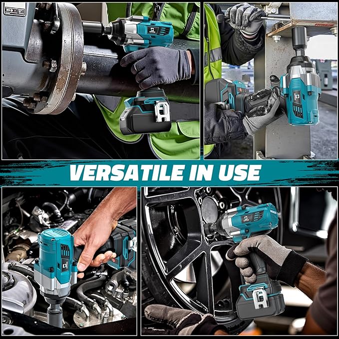 Cordless Impact Wrench 1/2 inch Compatible with Makita 18V Battery – Brushless High Torque Impact Driver Gun with 1000 Ft-lbs Torque, LED Work Light, Ergonomic Design for Heavy-Duty Performance