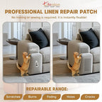 Fabric Repair Patches, 17X158 inch Linen Self-Adhesive Fabric Repair Tape, Strong Sticky Linen Patch for Sofas, Tote Bags, Clothing, Car Seats, Furniture（Brown, 17X158 inch）