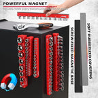6-Piece 1/4" 3/8" 1/2"-Driver Metric Magnetic Socket Organizer Set (Holds 75 Sockets) - Detachable Tool Tray with 5mm Magnetic Base for Garage/Home(Sockets Not Included)