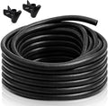 50FT 3/4 inch Split Wire Loom Tubing Kit with 2 Clamps - Flexible Abrasion Resistant Conduit for Automotive, Mechanical Cable Protection