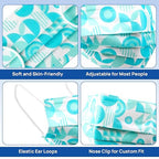 JMU 500 Pcs Multicolor Disposable Face Masks, 4-Ply ASTM Level 3 Medical Face Masks for Adults, 10 Box
