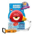 Handy Famm 8Ft Animal Shaped Kids Tape Measurer, Fun Level and Protractor Angle Finder, Educational Children's Tools, Small Measuring Tapes for Learning Early Math Skills, Ages 3 and up, Red Bird