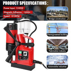 Magnetic Drill Press with 11 Coring Bits, 1300W Motor 1.6" in Boring Diameter, 2922lbf lbf Electric Portable Mag Drill Press Machine for Metal Surface, Home Improvement Industry