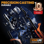 SOMELINE Crimp Tool Connector Kit, JST-XH/SM/SYP 2.5mm and Du pont 2.54mm Connector Set, 27 Types of Connectors, 30-20 AWG Ratcheting Crimper for JST Series,KF2510,Molex,AMP EI Series
