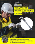 iGAGING Absolute Origin Heavy Duty 12" Digital Caliper, IP54 Electronic, SPC/USB Output Port, Inch & Metric Modes, Case, Manual, Battery