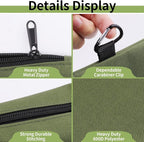 Tool Bag Zipper Pouch, Premium Tool Pouch, Utility Multipurpose Storage Organizer Tool Pouches with Carabiner Metal Zipper for Tools (6 Pack, Tan, Navy Green, Black, Light Brown, Grey, Mocha)
