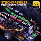SOMELINE Crimp Tool Connector Kit, JST-XH/SM/SYP 2.5mm and Du pont 2.54mm Connector Set, 27 Types of Connectors, 30-20 AWG Ratcheting Crimper for JST Series,KF2510,Molex,AMP EI Series