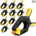 Spring Clamps 4 inch - 10 Pack Plastic Clamps for Pool Cover, Tarps, Crafts & Backdrop with 2 inch Mouth Opening - Rust Free Large Clips Heavy Duty Outdoor with Non-Detachable Jaw Pads