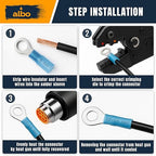 250PCS Heat Shrink Ring Terminal Kit – Wire Terminal Connectors Assortment for 22-10 AWG, Waterproof Electrical Connectors Set – Tinned Copper Electrical Ring Terminals