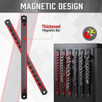 ALOANES 3-Piece Magnetic Socket Organizer, Heavy Duty Aluminum Socket Rails Organizer, 360° Swivel Clips Socket Holder Kit for Tool Box, 1/2-Inch Socket Holder x 36 Clips (Red)