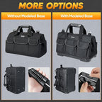 TICONN Heavy Duty Tool Bag with Multi-Pockets, Portable Tool Box Organizer Storage Bag, with Adjustable Shoulder Strap and Ergonomic Handle (Black, 14" Molded Base)