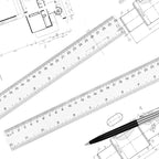 Clear Plastic 12 Inch Straight Ruler, Shatterproof With Inches and Centimeters for School Classroom, Home, or Office (2pcs)