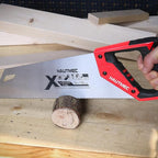 HAUTMEC 14-Inch X-Sharp Pro Hand Saw, Universal Wood Saw with 12 TPI Triple Ground Teeth, Thickened Carbon Steel Blade & Ergonomic Handle, Multi-Use Handsaw for Wood, Plastic, Drywall, PVC – HT0295