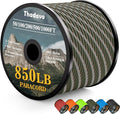 850Ib Reflective Paracord Rope, 50/100/200/500/1000ft 4MM 11 Strand Parachute Cords, Survival Paracord Rope String Tie Down for Crafting, Tent, Camping, Hiking, Fishing, Camo Green 500FT