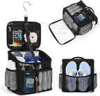 CUBETASTIC Shower Caddy Portable Mesh Shower Tote for Bathroom, Gym, Travel, Camping - Quick Dry Hanging Organizer Toiletry Bag with Handle for College Dorm Room, Men & Women (A# Black, 9.8")