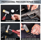 Pin Punch Set, 40PCS Steel and Brass, Mechanical Repair Tool with Hammer, Bench Block