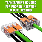 WAGO 221 Series 35pc Compact Splicing Wire Connectors | Includes (10x 221-2401), (10x 221-412), (10x 221-413), (5X 221-415) | WAGO Wire Connectors | 221 Straight Inline Splice | Electrical Lever Nuts