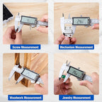 Digital Caliper 12 Inch with Large LCD Screen, Inch/MM/Fraction Conversion, 300mm Micrometer Caliper All Stainless Steel Diameter Measuring Tool for Jewelers/Woodworkers/DIY