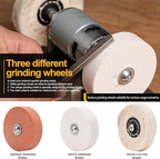 Mini Bench Grinder with 3 Wheels, Electric Multi-Purpose Grinding Machine for Metal, Wood, Knife Making, Jewelry Buffing, 6.3 x 3.5 inch Base