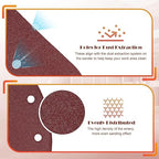 150 Grit Mouse Sander Sandpaper, Jamiikury 5 Hole Detail Sander Sandpaper Palm Sander Paper Mouse Sanding Pads Hook and Loop Sanding Sheets - Pack of 20