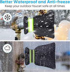 24 Pack Outdoor Faucet Covers for Winter - 6.7"W x 8.3"H Outside Hose Bib Spigot Covers Protector Socks for Winter Freeze Protection Insulation Reusable Waterproof Insulated backflow Cover,Black