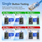 NOYAFA Rechargeable Network Cable Tester with RJ45 Crimp Tool, RJ11 RJ45 CAT5 CAT6 CAT7 Ethernet Cable Tester POE Tester, Continuity Tester Cable Toner Network Tools Kit with Crimper Stripper Cutter