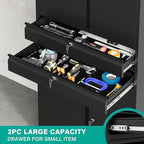 Metal Storage Cabinet with Drawer and Locks,Black Garage Storage Cabinet with Locking Doors and Adjustable Shelves,71" Tall Large Metal Cabinets with Magnetic Door for Home,Office,Garage