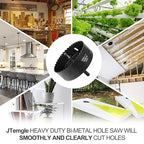 4 Inch Hole Saw with 3/8" Triangle Shank Quick Change Arbor, JTemgle Bi-Metal Hole Saw Heavy Duty Hole Cutting Tool for Cornhole Boards, Recessed Lights, Wood, Plastic, Drywall & Soft Metal