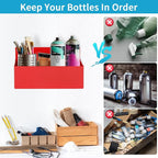 Magnetic Aerosol Spray Can Holder, Magnet Toolbox Bottle Holder, Tool Box Storage Rack for Garage and Home, Craft Workspace, Mechanic Paint Bottle Can Organizer, Red, 3"x8.3"