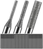 30Pcs Diamond Drilling Bits ø1mm/2mm/3mm 10 Each 1/8" Shank Compatible with Dremel Rotary Tools for Sea Glass Beach Stone Rock Shell Ceramic Porcelain Jewelry Making Drilling Cutting Grinding