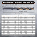 29Pcs Cobalt Drill Bit Set, 135 Degree Tip High Speed Steel with Black and Gold Finish, Stainless Steel, Plastic, and Wood with Metal Indexed Storage Case 1/16"-1/2"