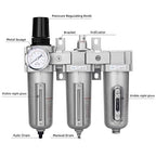 NANPU 1/2" NPT Industrial Grade 3 Stage Air Drying System - Particulate Filter, Coalescing Filter, Desiccant Dryer & Air Regulator, Metal Bowl, Auto Drain, Suitable for Paint Spray＆ Plasma Cutter