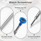 Watch Screwdriver Set, 14 Pcs Multi-Size Premium Stainless-Steel Jewelers Screwdriver Set with Ergonomic Handle, 360-Degree Rotation, Stable Tip for Watches, Jewelry, Electronics